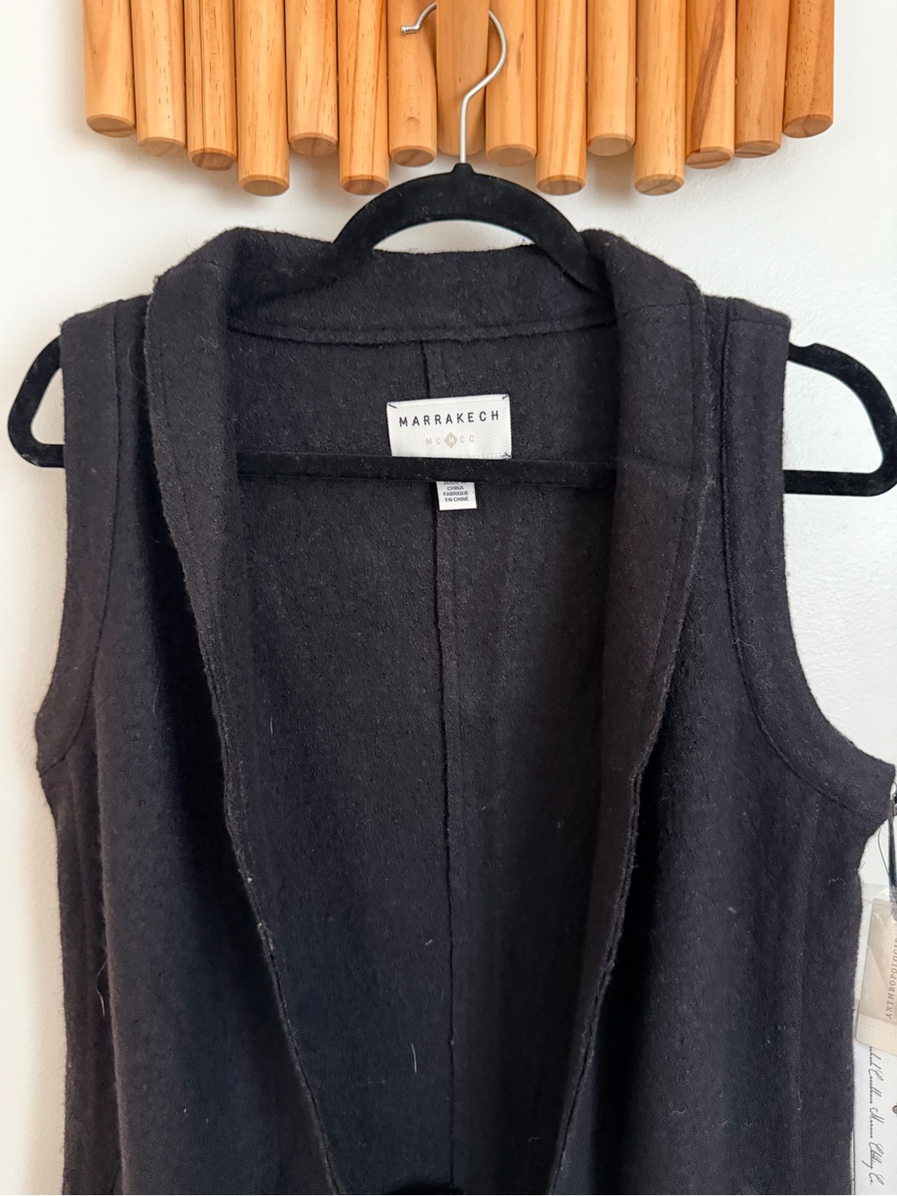 Anthropologie Marled Black Sleeveless Vest - Picture 2 of 9